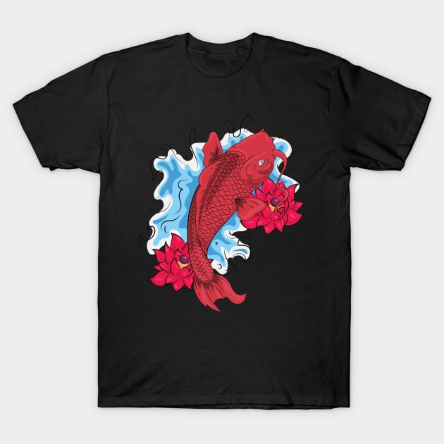 Koi Fish Tattoo Design T-Shirt by SybaDesign